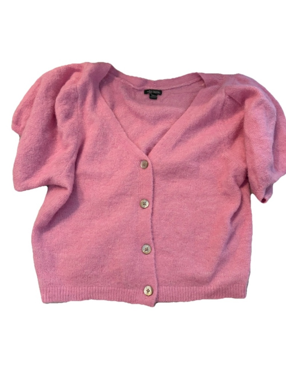 wild fable Pink Short-Sleeve Puff Cardigan
